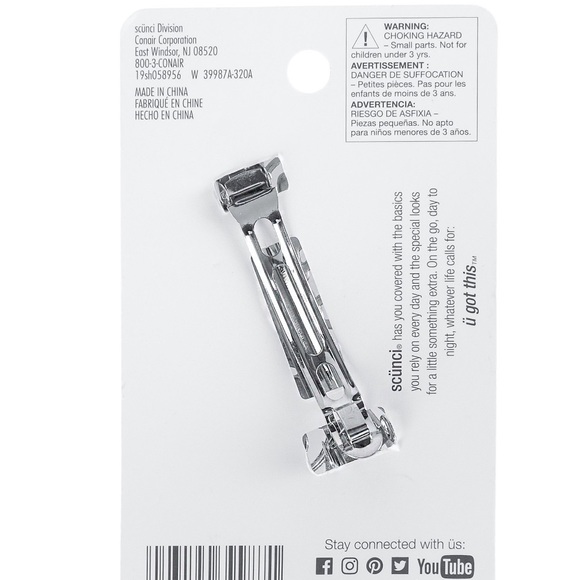 🆕 Scunci Jeweled Statement Hair Clip in Silver with Sparkle Flower 1ct - Picture 5 of 8